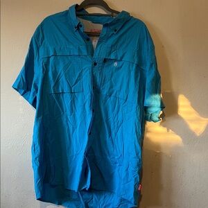 Coleman Mens Bright Blue Button Up
